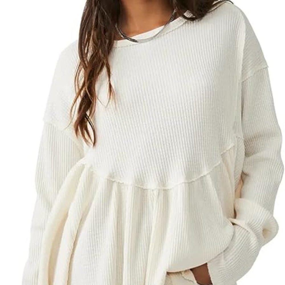 Free People We The Free Oh My Long Sleeve Thermal Babydoll